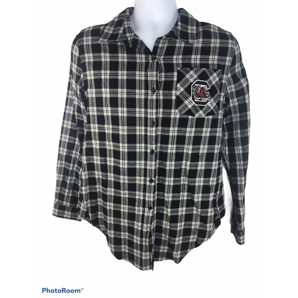 NWT Juniors By Gen 2 Womens Medium Carolina Gamecocks Long Sleeve Button Up